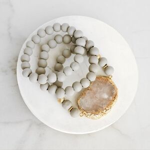 Druzy Agate Stone & Bead Bracelet